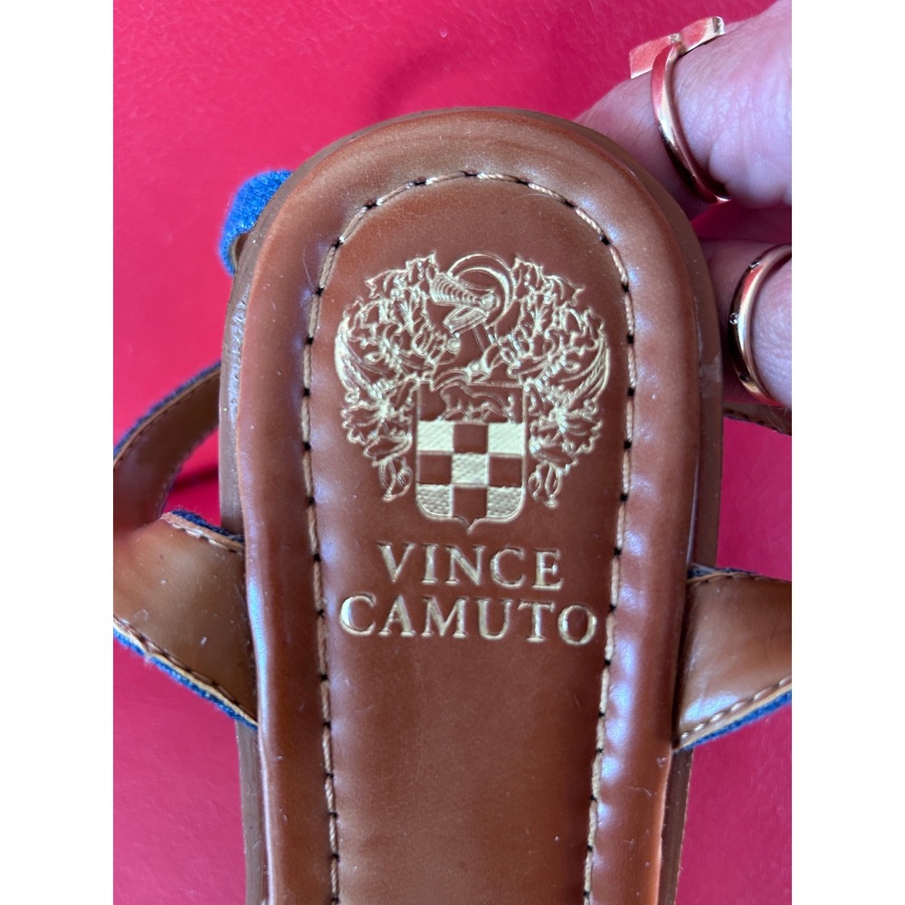 Vince Camuto Women's Denim Espadrille Wedge Sandals Studded Platform Poula 7.5 - Picture 11 of 12